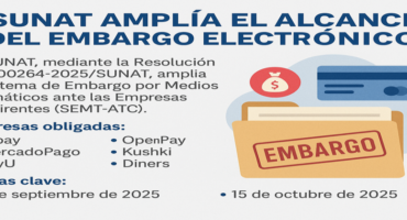 SUNAT Nuevos obligados al embargo electrónico- Lidercontab